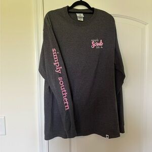 Simply Southern Women's 'Scrub Life' Long Sleeve T-Shirt Gray, Size L